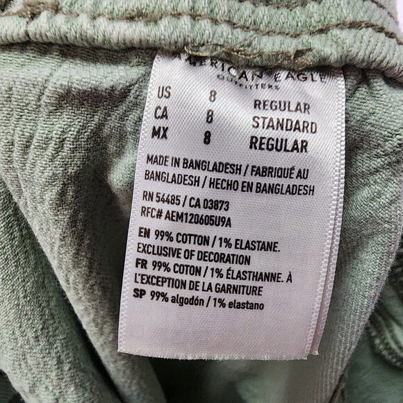 American Eagle Soft Green Denim Joggers Size 8 - Picture 8 of 9